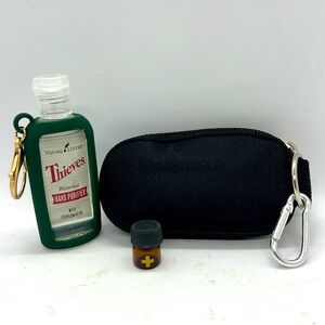 4 Thieves Essential Oil 2.3ml +1oz Thieves Hand Purifier +Keychain EO Travel Bag